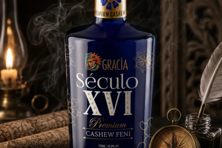 Premium-blue-bottle-of-Gracia-Século-XVI-cashew-feni